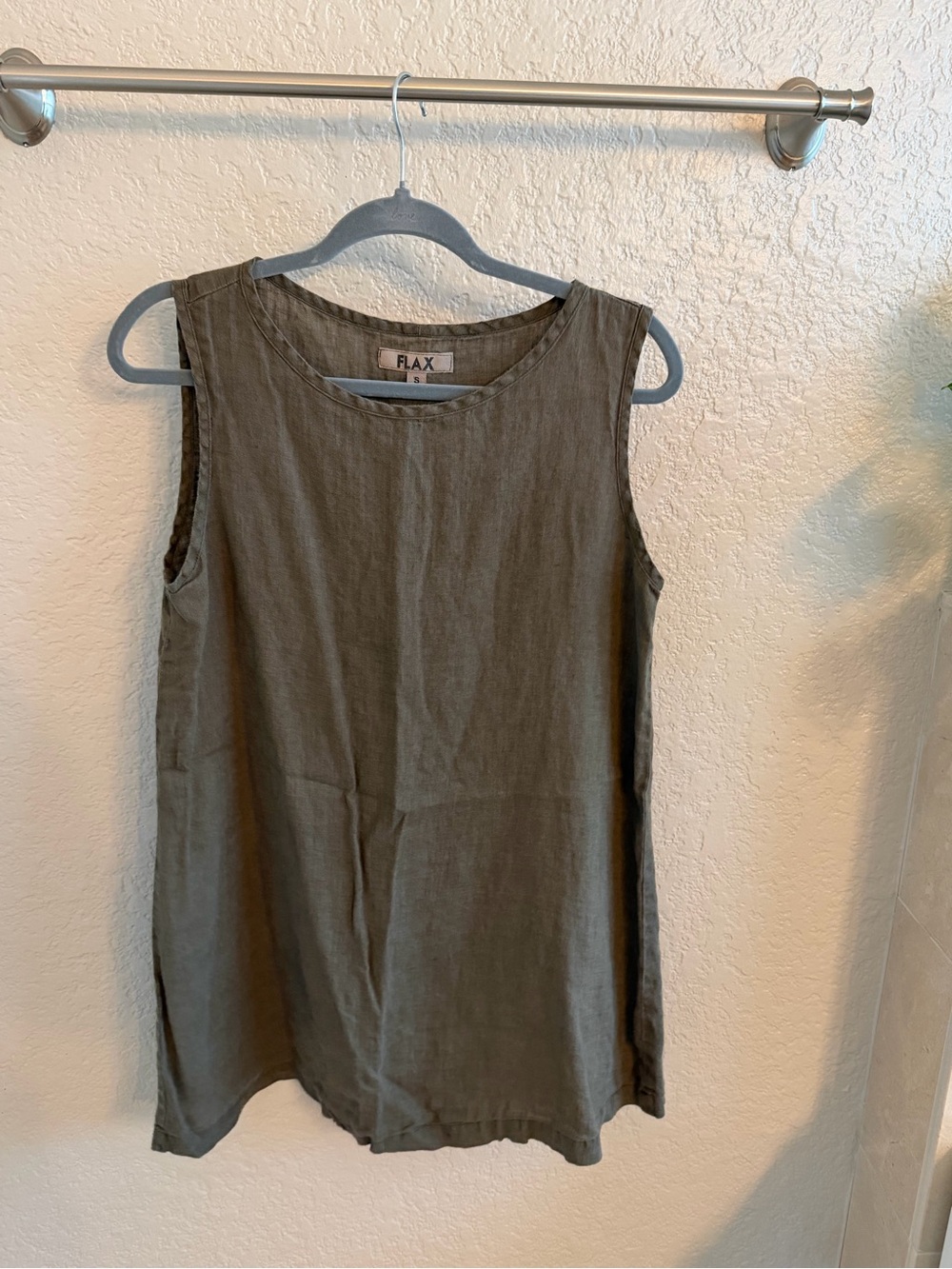 Flax Olive Linen Sleeveless A-Line Top